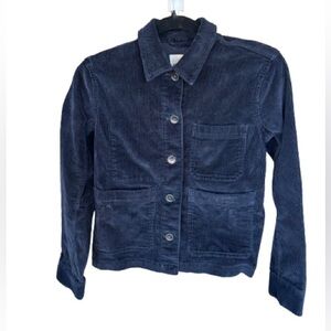 Everlane Dark Blue Corduroy Utility Jacket XXS – Classic Workwear Style